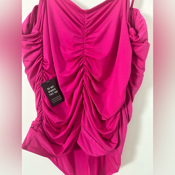 NWT Express ruching dark pink bodysuit size XL - Picture 5 of 6